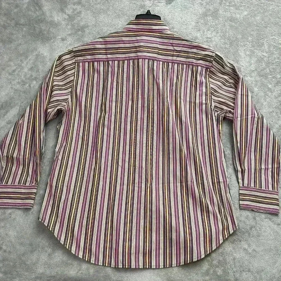 Robert Graham Shirt Men's 2XL Striped Button Up Long Sleeves Cotton Americana - Picture 10 of 10